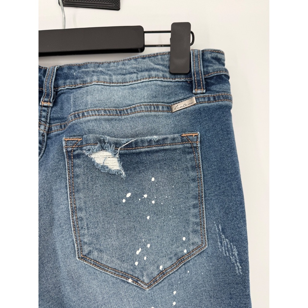 KanCan Jeans‎ Womens Distressed Blue Paint Splatter Skinny Leg Denim Size 11 29 - Picture 3 of 7